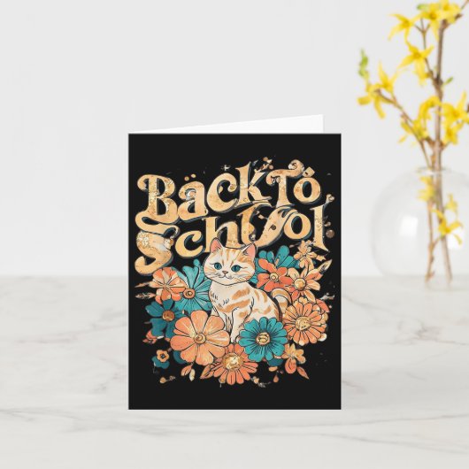 Welcome Back-to-school Happy First Day For Teacher カード (黄色い花)