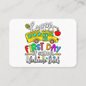 Welcome Back To School Happy First Day Teacher Bus 名刺 (裏面)