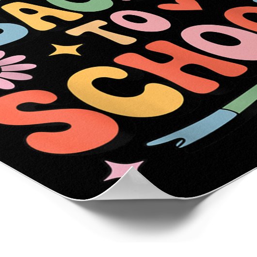 Welcome Back To School Kids Teachers Retro  ポスター (角)