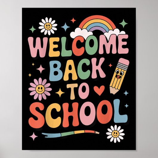 Welcome Back To School Kids Teachers Retro  ポスター (正面)