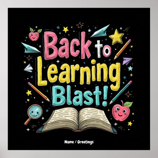 Welcome Back to School Learning Blast Kids Teacher ポスター (正面)