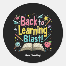 Welcome Back to School Learning Blast Kids Teacher ラウンドシール