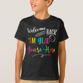 Welcome Back to School – Neon Retro Teacher Tee Tシャツ (正面)