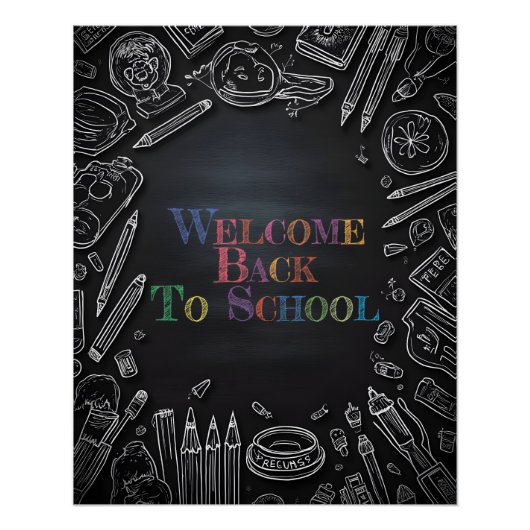 Welcome Back to School – New School Year ポスター (正面)