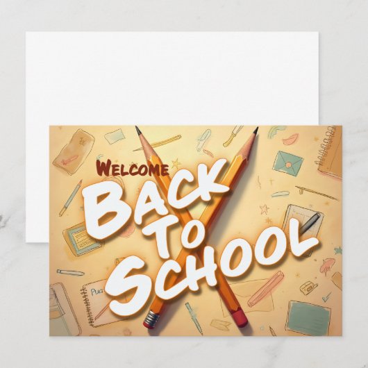 Welcome Back to School – Pencil Art Design (正面/裏面)