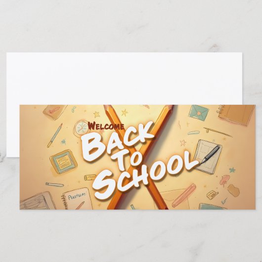 Welcome Back to School – Pencil Art Design (正面/裏面)