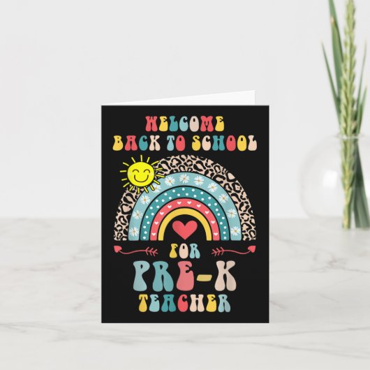 Welcome Back To School Pre-k Teacher Student Rainb カード (正面)