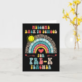 Welcome Back To School Pre-k Teacher Student Rainb カード (黄色い花)