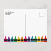 Welcome Back to School Rainbow Crayon シーズンポストカード (裏面)