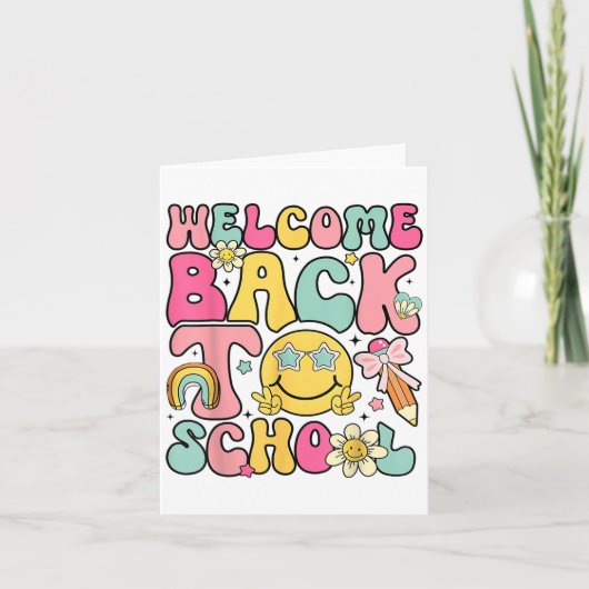 Welcome Back To School Retro Teacher Appreciation  カード (正面)