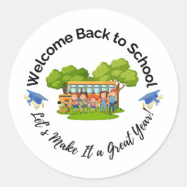 Welcome Back to School Sticker ラウンドシール