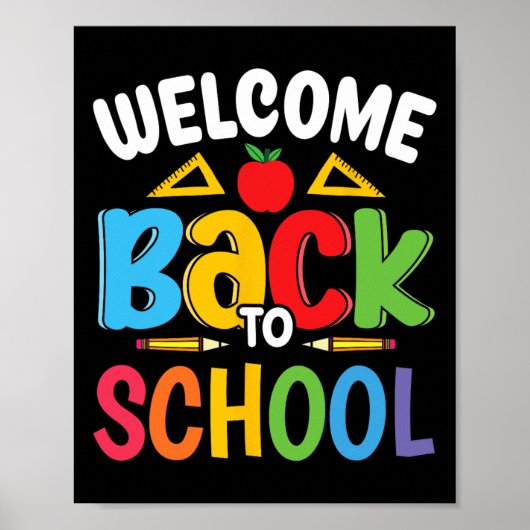 Welcome Back To School Teacher Student First Day O ポスター (正面)