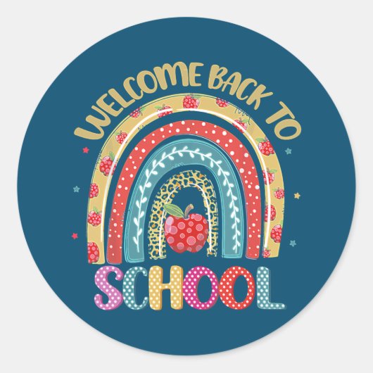 Welcome Back To School Teacher Student Life Boho ラウンドシール (正面)