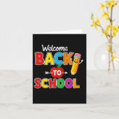 Welcome Back To School Teachers Students First Day カード (黄色い花)