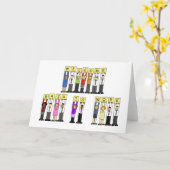 Welcome Back to Work Cartoon People カード (黄色い花)