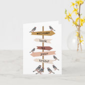 Welcome Back To Your Tribe、かわいい鳥カード カード (黄色い花)