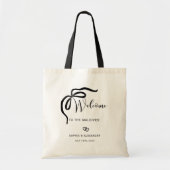 Welcome bag for destination wedding, ribbon トートバッグ (正面)