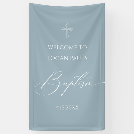 WELCOME BAPTISM banner custom BLUE 横断幕 (縦)