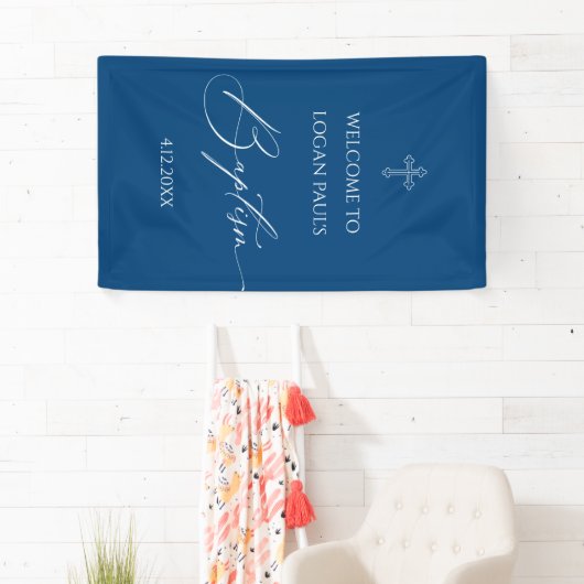 WELCOME BAPTISM banner custom BLUE 横断幕 (インサイチュ)