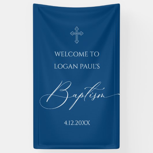 WELCOME BAPTISM banner custom BLUE 横断幕 (縦)