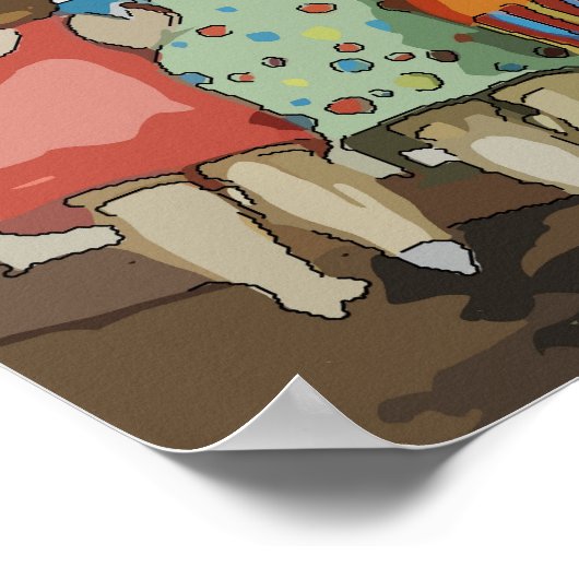 Welcome Beach Cartoon ポスター (角)