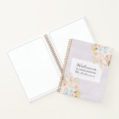 Welcome Beach House Watercolor Floral Guestbook ノートブック (内部)