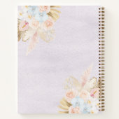 Welcome Beach House Watercolor Floral Guestbook ノートブック (裏面)