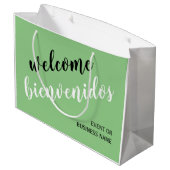 Welcome Bienvenidos スペインの English Blingual ラージペーパーバッグ (裏面アングル)