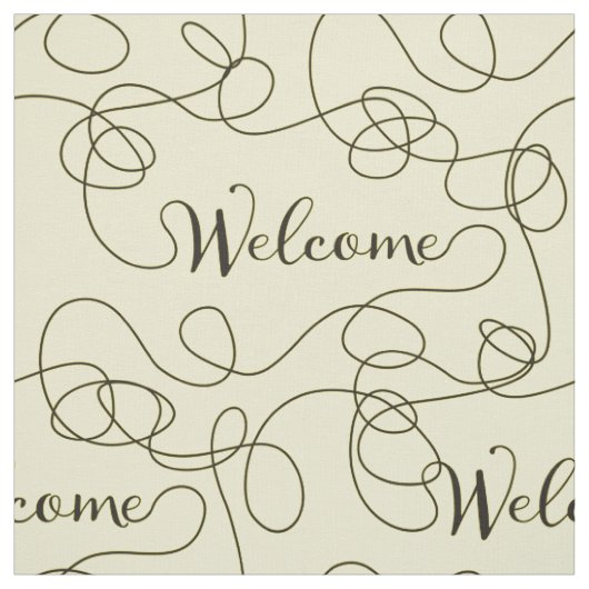 WELCOME black seamless pattern with LINES ファブリック (見本)