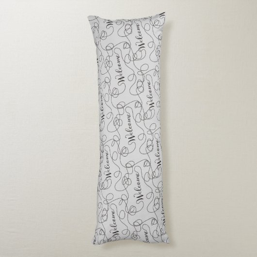 WELCOME black seamless pattern with LINES ボディピロー (裏面 (縦))