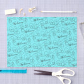 WELCOME black seamless pattern with LINES 薄葉紙 (クラフト)