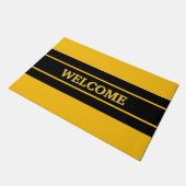 Welcome  black &yellow Door Mat ドアマット (アングル)