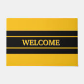 Welcome  black &yellow Door Mat ドアマット (正面)