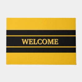 Welcome  black &yellow Door Mat ドアマット