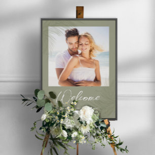 Welcome Botanical Tropical Palm Leaves Wedding ポスター