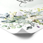 Welcome bridal shower Eucalyptus succulent green ポスター (角)