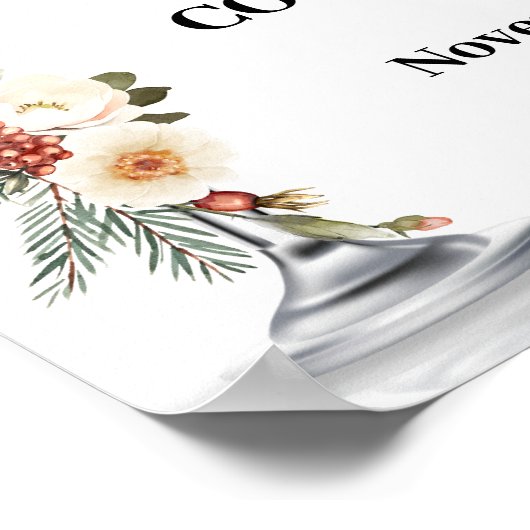 Welcome Bubbles & Brews Winter Couples Shower ポスター (角)