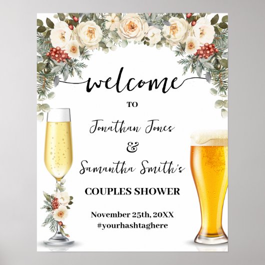 Welcome Bubbles & Brews Winter Couples Shower ポスター (正面)