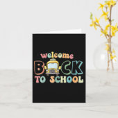 Welcome Byck To School School Bus カード (黄色い花)