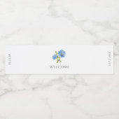Welcome | Chic Blue Hydrangea Wedding ペットボトルラベル (シングルラベル)