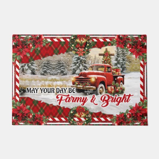 Welcome Christmas Doormat – Festive Holiday Welcom ドアマット (正面)