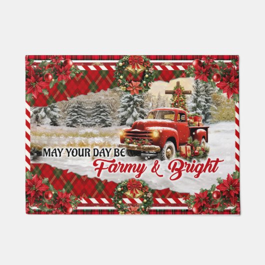 Welcome Christmas Doormat – Festive Holiday Welcom ドアマット (正面)