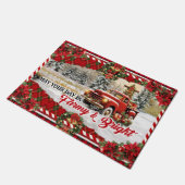 Welcome Christmas Doormat – Festive Holiday Welcom ドアマット (アングル)