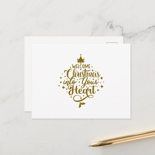 Welcome Christmas Into Your Heart Christmas ポストカード (正面/裏面インサイチュ)