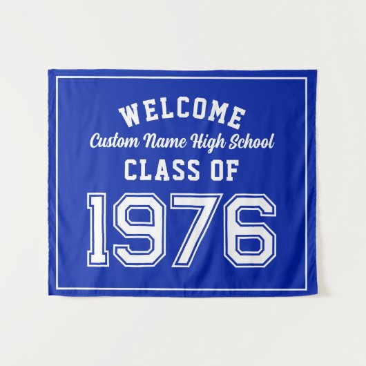Welcome Class of 1976, Blue Reunion Party Decor タペストリー (正面(横))