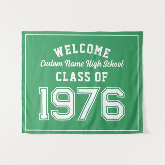 Welcome Class of 1976, Green Reunion Party Decor タペストリー (正面(横))