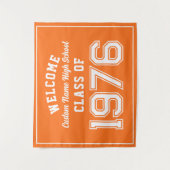 Welcome Class of 1976, Orange Reunion Party Decor タペストリー (正面)