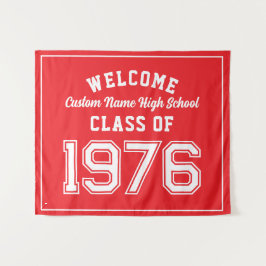 Welcome Class of 1976, Red Reunion Party Decor タペストリー