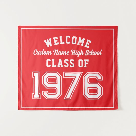 Welcome Class of 1976, Red Reunion Party Decor タペストリー (正面(横))