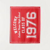 Welcome Class of 1976, Red Reunion Party Decor タペストリー (正面)